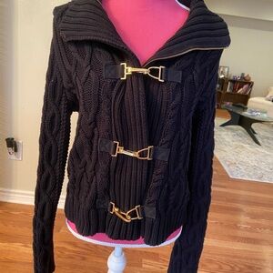 Ralph Lauren Black Cable Knit Sweater size L